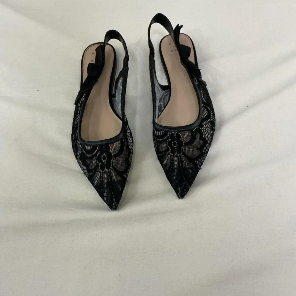 Elegant black‎ lace slingback flats from A New Day